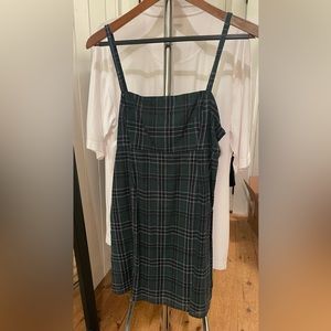 Urban Outfitters Green Plaid Mini Dress